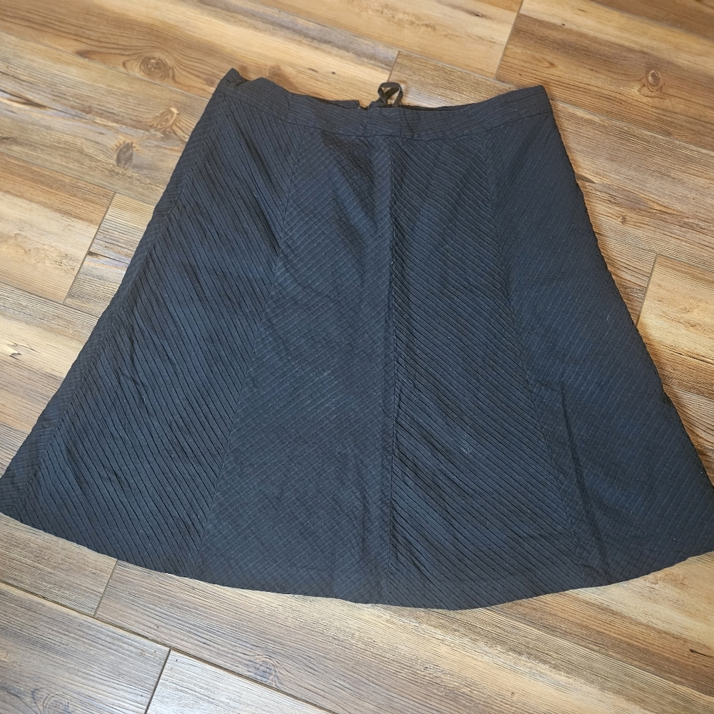 Banana Republic Textured Black A-Line Skirt